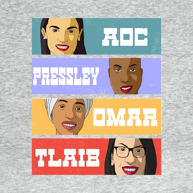 AOC Pressley Omar Tlaib The Squad Democrats by Noseking